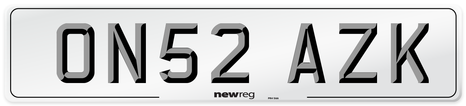 ON52 AZK Number Plate from New Reg